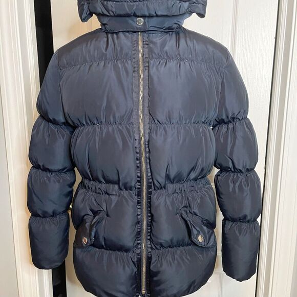 Massimo Dutti Made in Italy Duck Down Sports Hooded Zip Pocket Puffer Coat - Picture 9 of 15